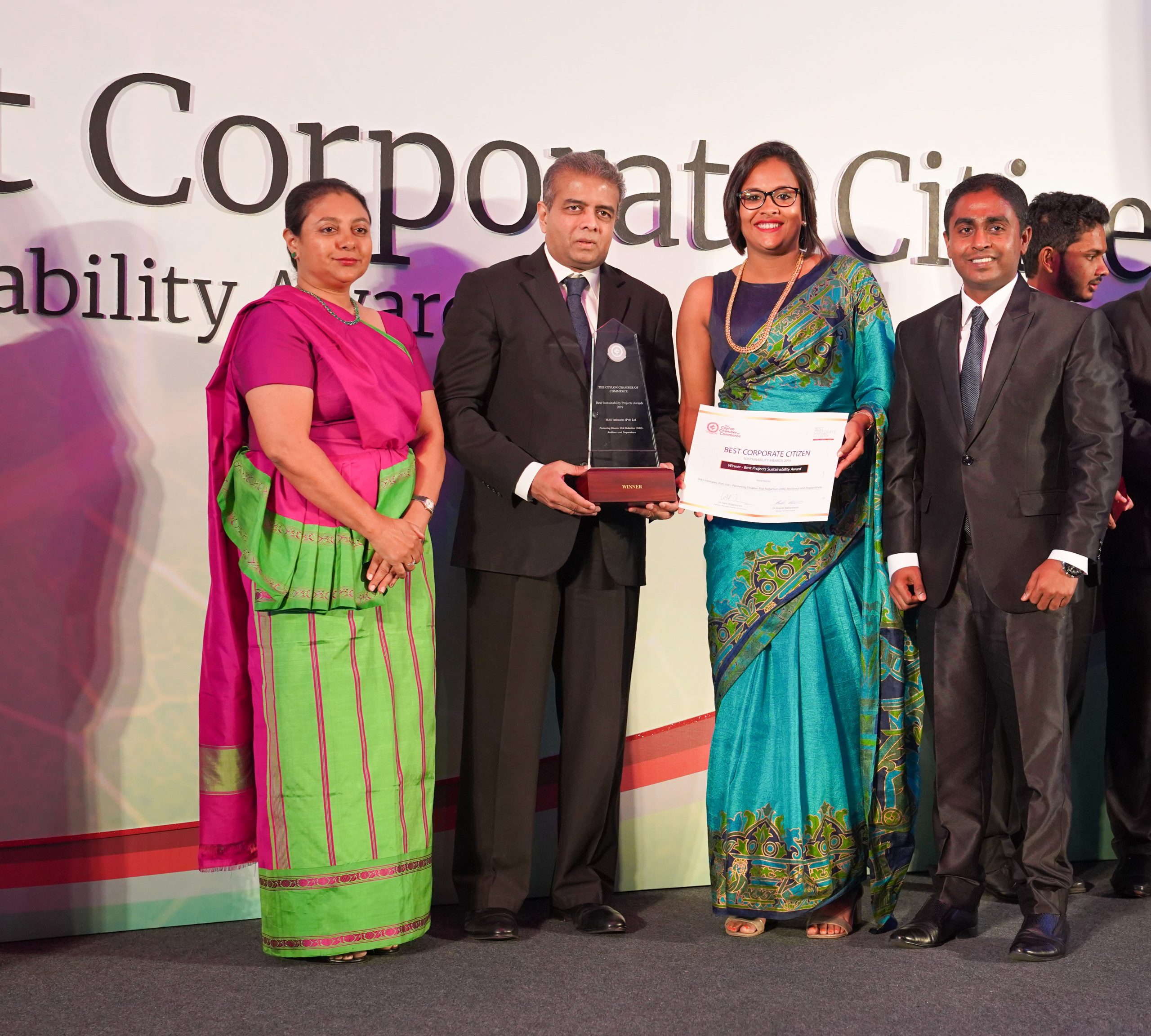 Best Corporate Citizen Sustainability Project Award achieved by MAS Intimates
