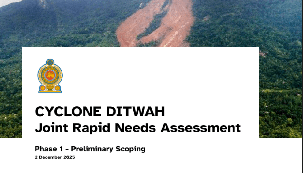 Cyclone Ditwah – Joint Rapid Needs Assessment