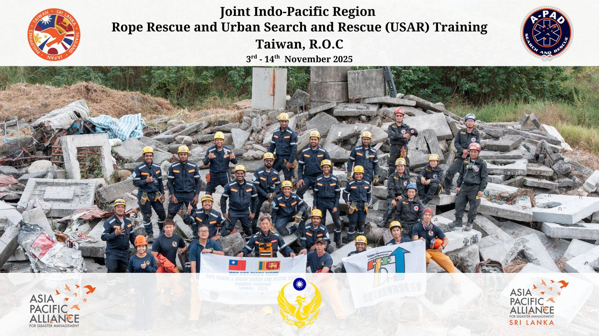 Joint Indo-Pacific Region Rope Rescue and Urban Search and Rescue (USAR) Training – Taiwan, R.O.C